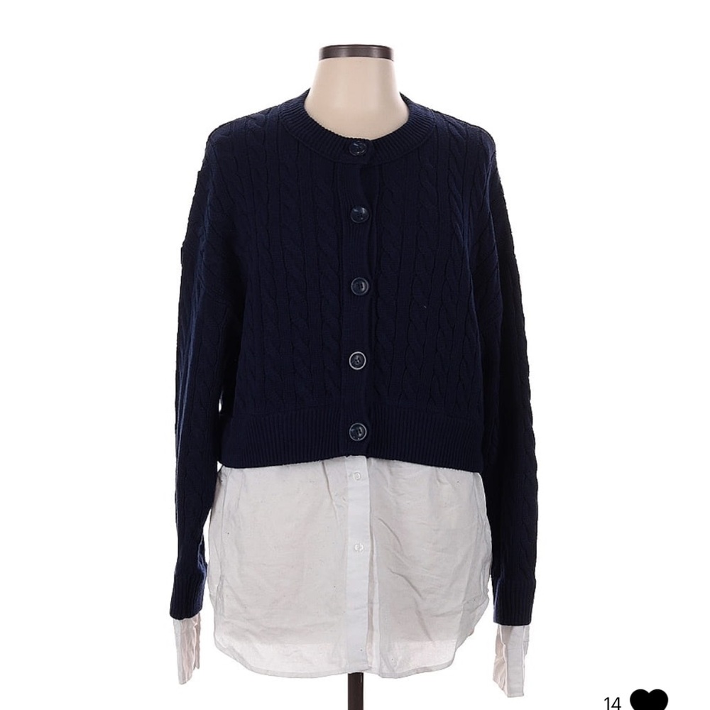 Venus Blue Cardigan Sweater L